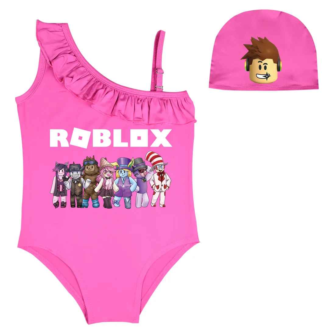 2024 New Game ROBLOX Swimwear European and American Children's Casual One-piece Swimsuit for Small and Medium-sized Children 3