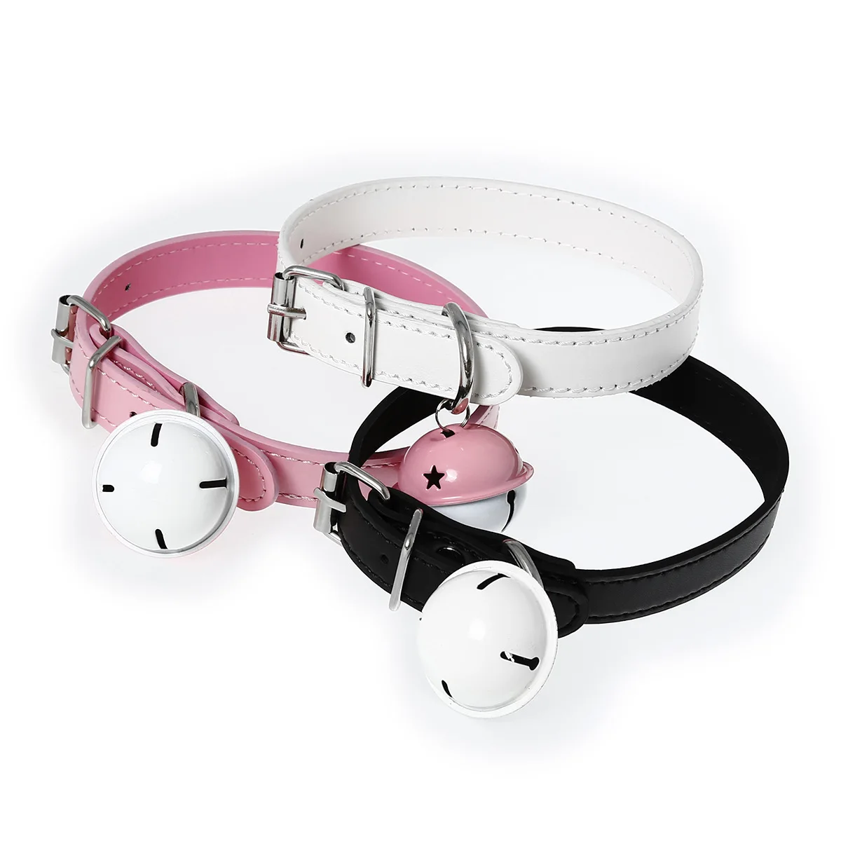 

New Punk Style Metal Bell Buckle Collar PU Sexy Neckband Role Play Fetish Collar Cosplay Costumes Party Adult Puppy Choker