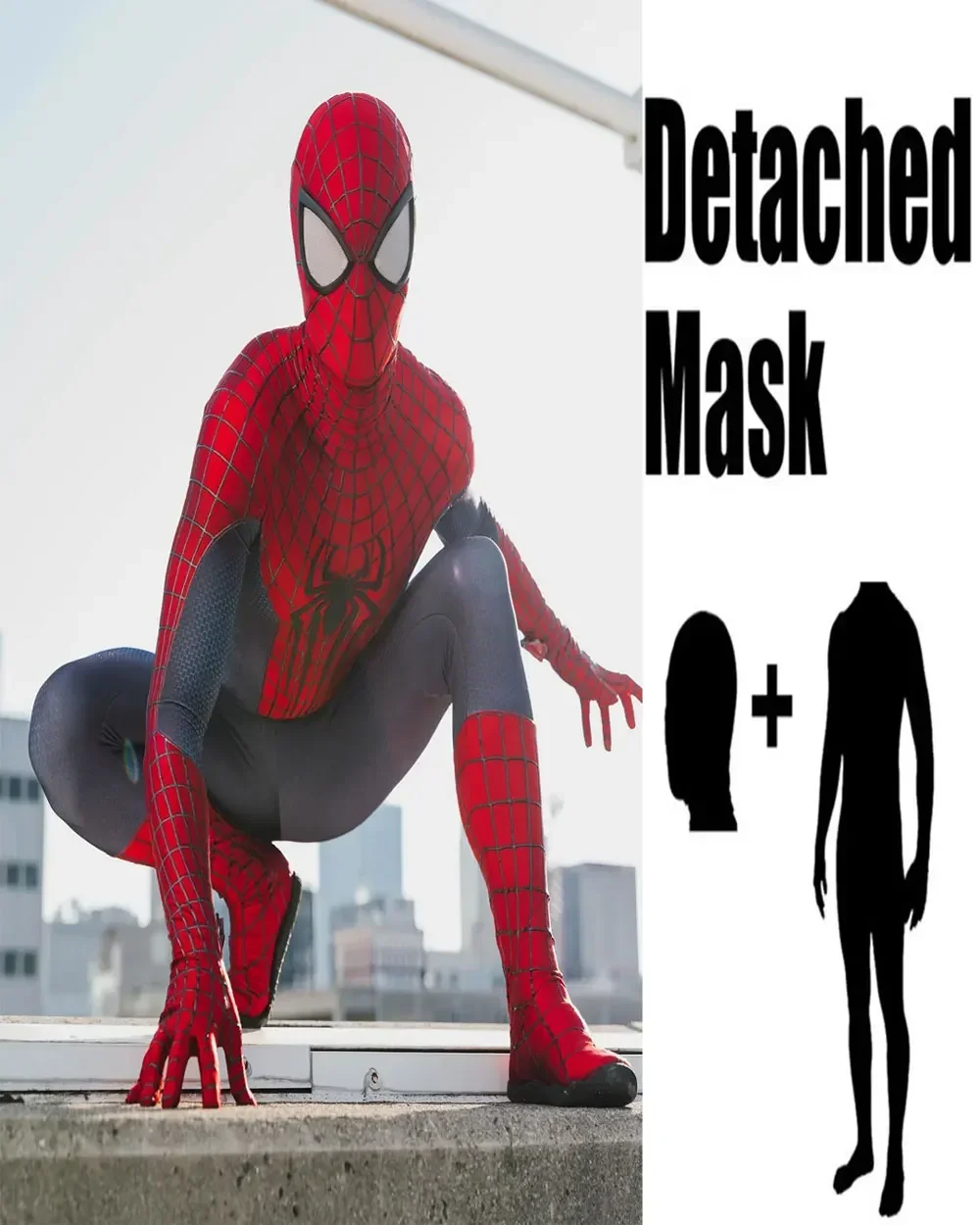 Maschera nera di Amazing Spiderman, maschera da cosplay di Amazing Spiderman 2 con visiera e lenti, maschera indossabile - Italia