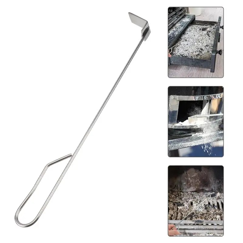 Stainless Steel Charcoal Ash Rake BBQ Ash Tool Rake Poker For Kamado Joe Charcoal Smoker Wood Burning Stove 46cm barbecue tools