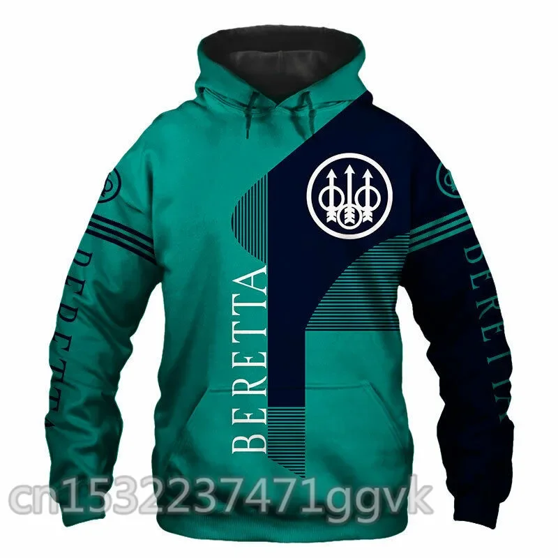 

2024 Men's Hoodies BERETTA Logo Printed Autumn Streetwear Fashion High Quality Men's Clothes Pullovers Casual Sportswear Wild