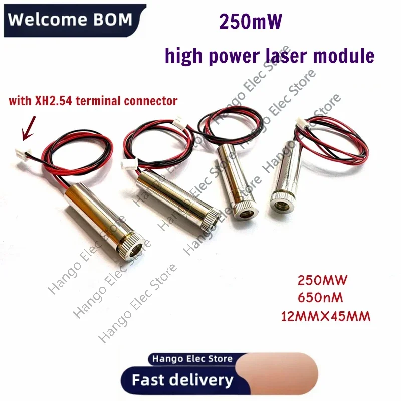 Red Laser Module 250mw 650nm High Power Laser With Focusing Diy Engraving Machine Dc 3-4.5V Laser Head Diy Crafting XH2.54