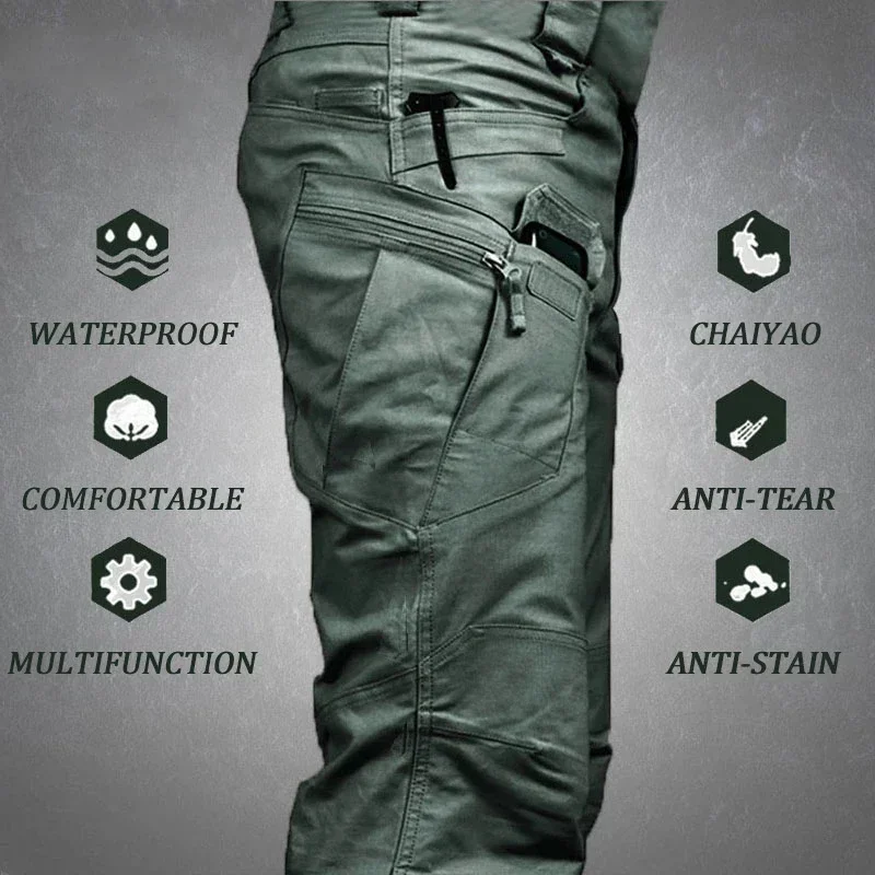 Tactical Pants Camouflage Tactical Cargo Pants Men Outdoor Waterproof Trousers Casual Multi Pocket Pants Male Work Joggers