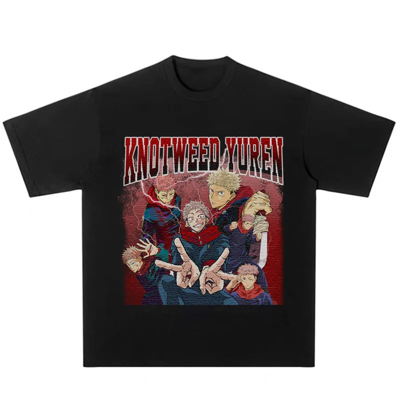 

Street Harajuku Fashion Tees Summer Wear Men Outfits Japanese Animation T Shirt Casual Tops Anime Jujutsu Kaisen Sports T-shirt