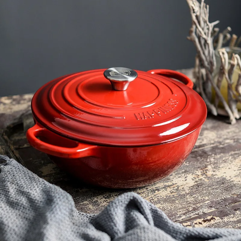 SolidColorCasseroleCastIronCookwareClayPotCookingCasserole