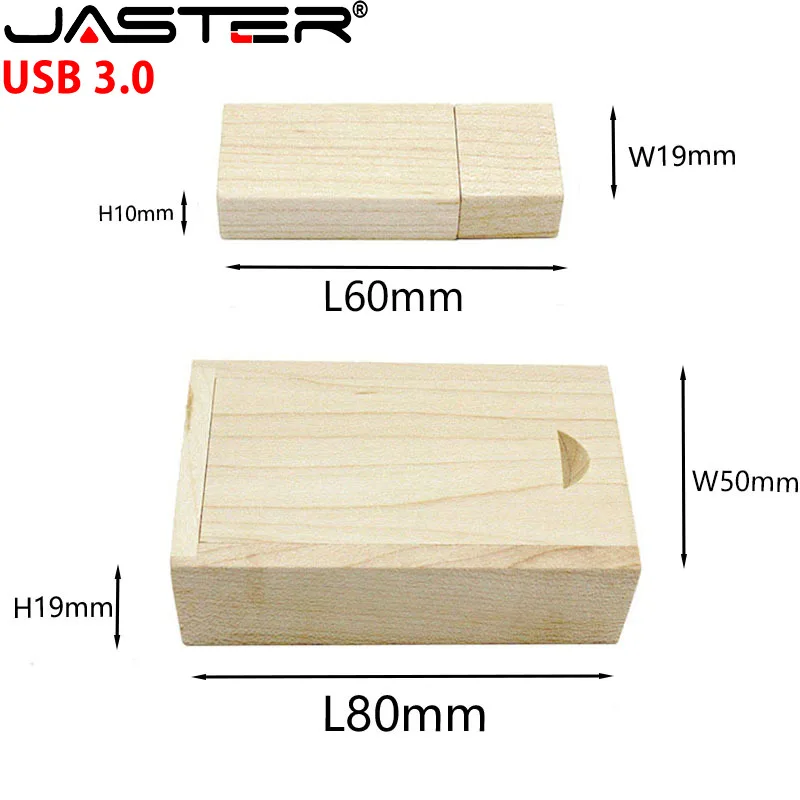 JASTER USB FLASH DRIVE Wooden Custom Logo, USB 3.0 128GB 64GB 32GB Wedding Gift - Image 2