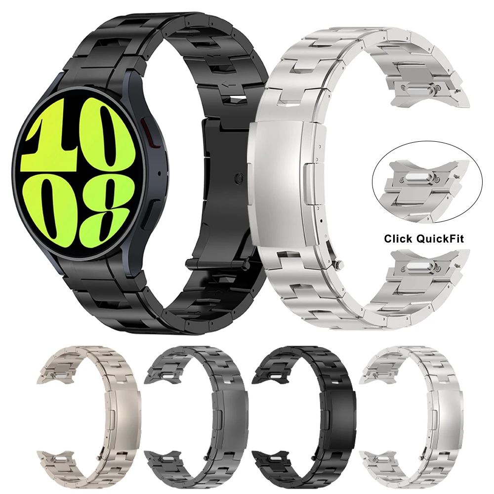 

No Gaps QuickFit Titanium Metal Strap For Samsung Galaxy Watch 6 4 Classic 43mm 47mm 40mm 44mm Band For Watch 5Pro 45mm Bracelet