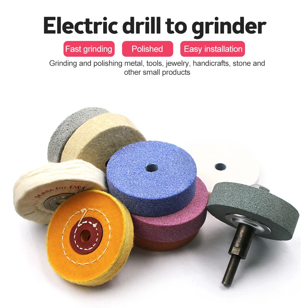 Grinding Wheel Polishing Pad Disc Metal Head Stone Machine Grinder Rotating Tool Electric Drill Grinding Machine Connect Shank grinding disc abrasive wheel grinding wheel