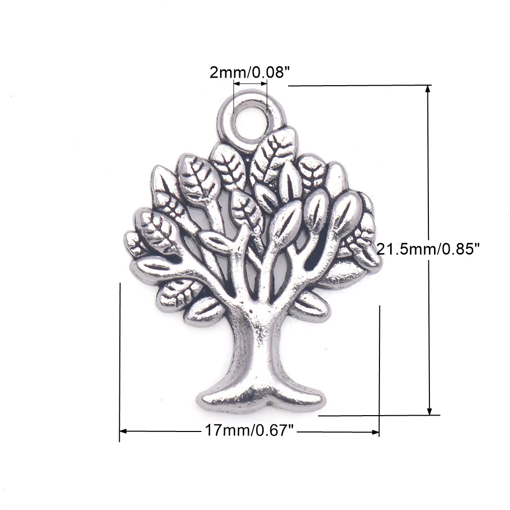 Alloy Tree Of Life Pendants Beads Charms Pendants for Crafting