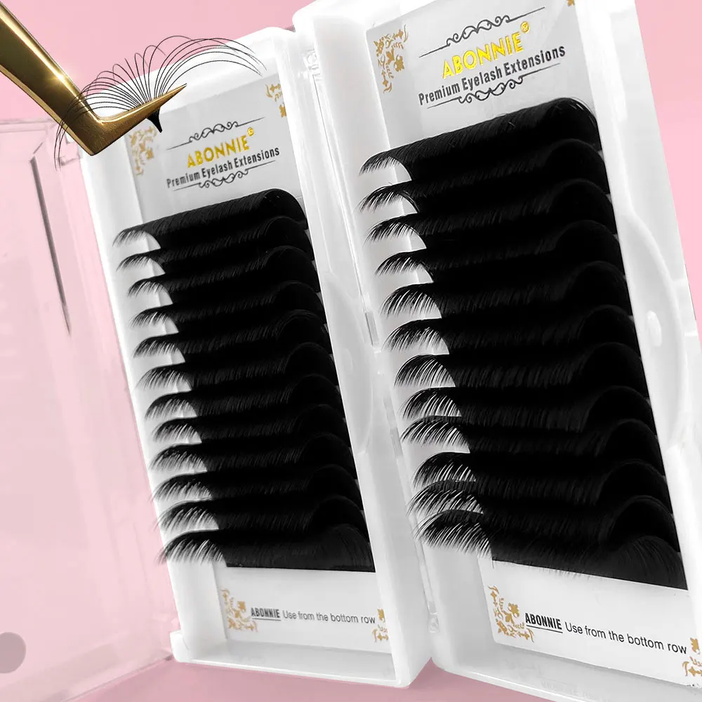 ABONNIE Easy Fanning Auto Fans Eyelash Extension 0.03 0.05 0.07 Self Handing Making Fast Bloom Flowering Mega Volume Lashes lucky lash easy fanning auto fans eyelash extension self handing making fast bloom flowering pre bonded lashes mega volume