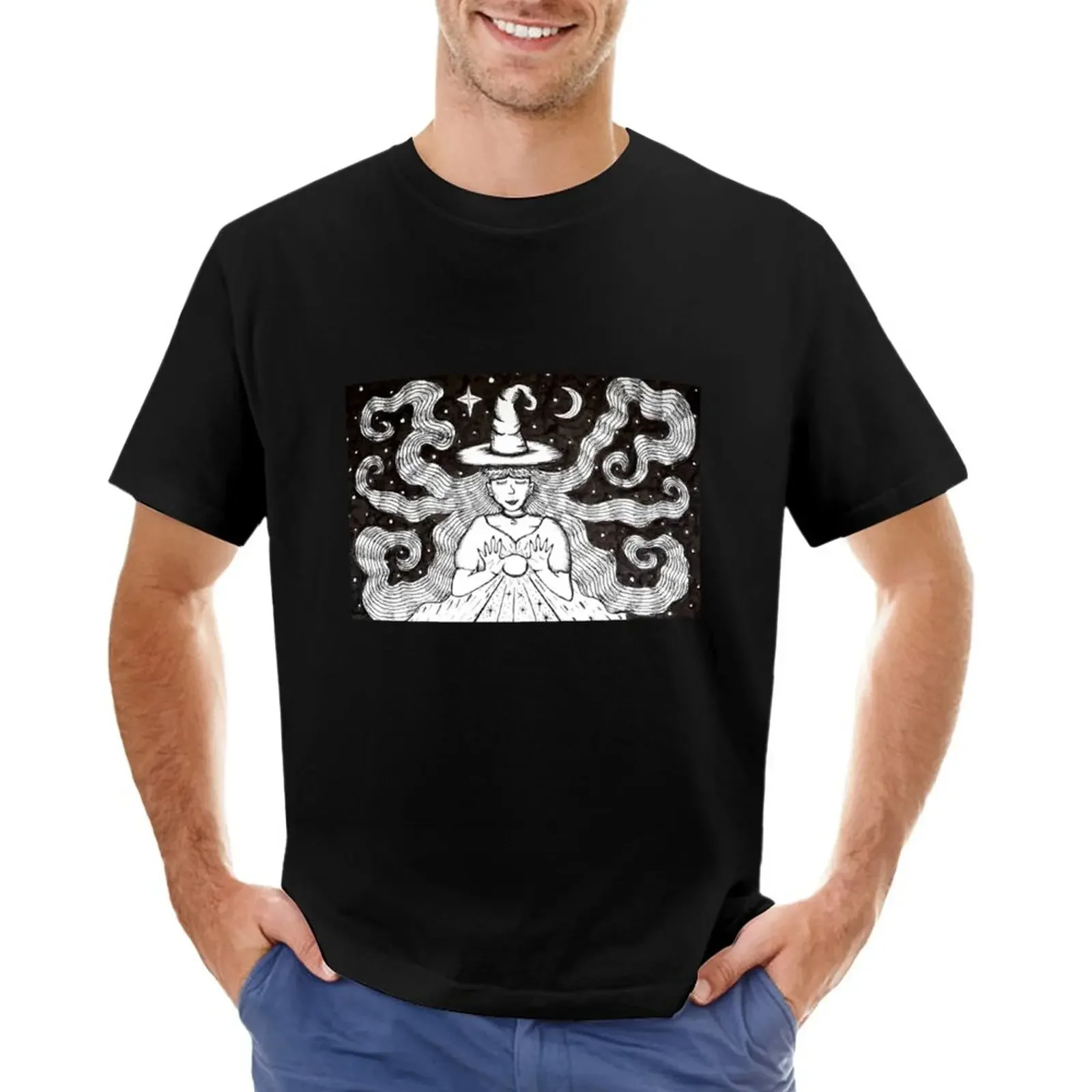 

Sorceress Witch T-Shirt Blouse kawaii clothes oversizeds men clothing