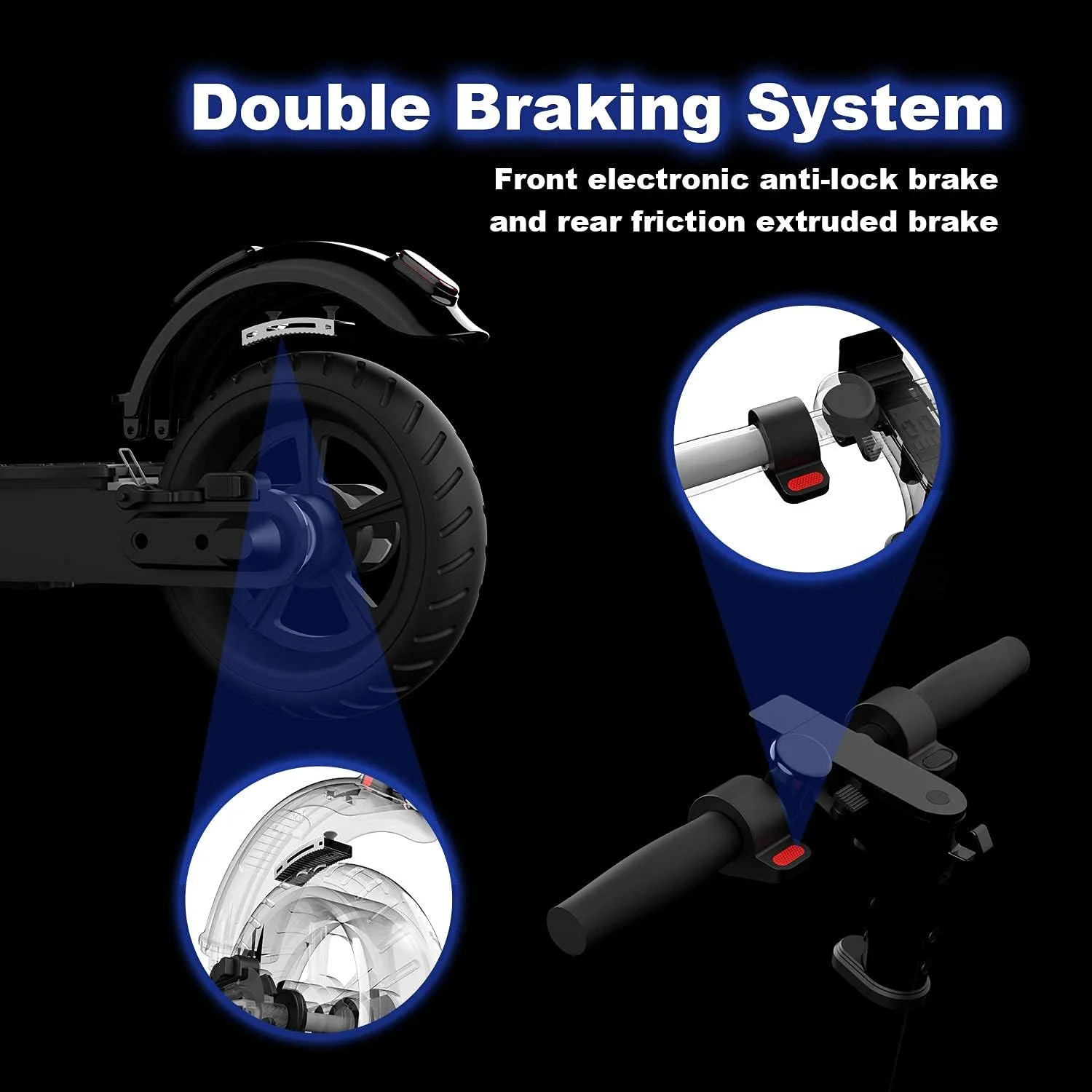 HIBOY 6.5" Solid Tires-Up to 10.6 Miles Long-Range & 13 MPH Portable Folding Commuting Scooter for Teens/Adults