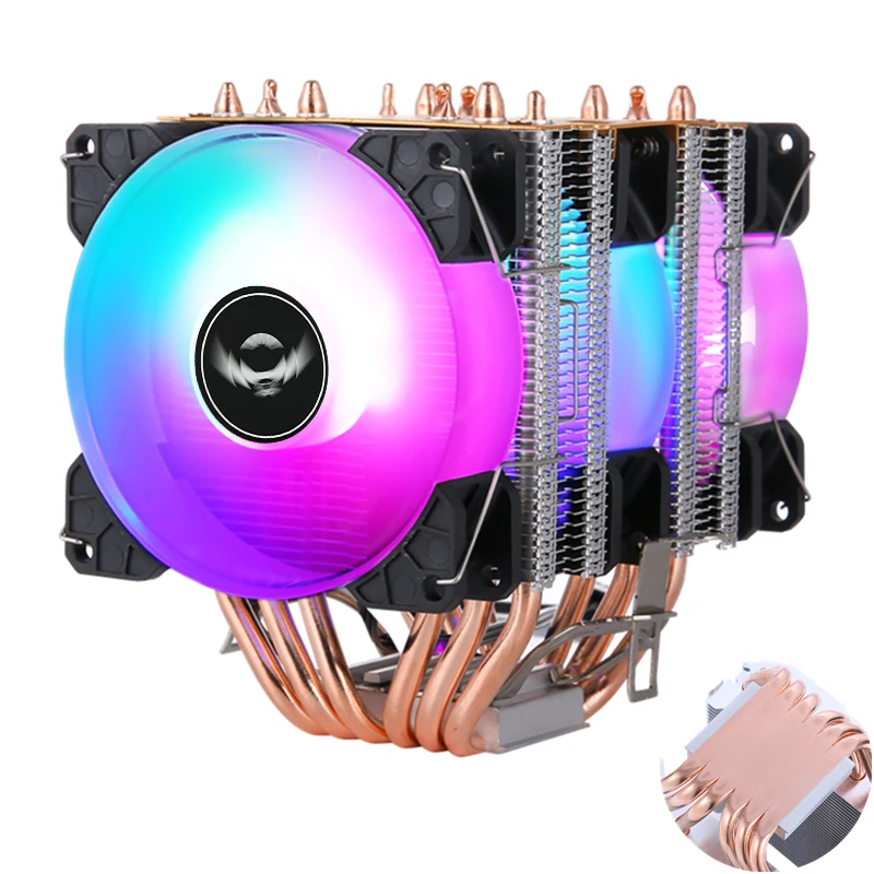 

Cpu Cooler 2011 6 Heat Pipes Processor X79 X99 For Intel Lga1700 1366 1155 1200 1151 AMD AM4 4PIN PWM Cooling Fan Air Radiator