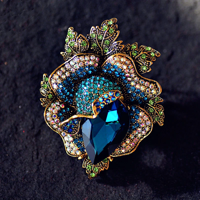 Crystal Flower Brooch Pins For Women | Alloy Rhinestone Brooch For Shawls, Dresses, Blazers - Elegant Gift - View #7