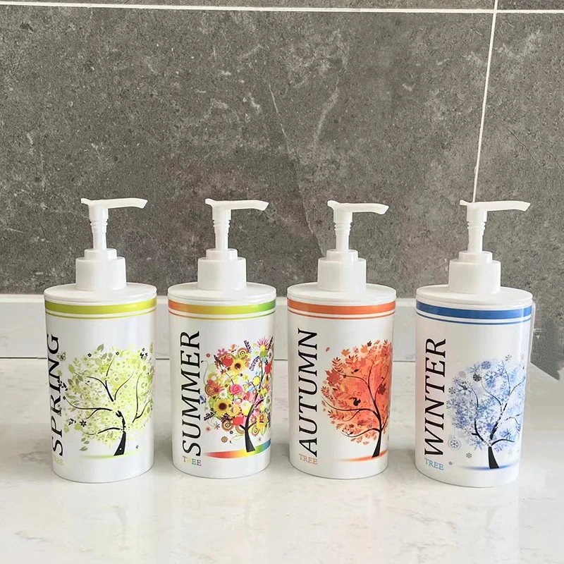 

Printing Soap Dispenser 320ml Plastic Bathroom Liquid Soap Dispensers Kitchen Hand Sanitizer Bottles Home Decoration