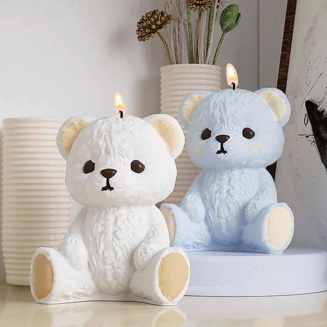 2 Pack Bear Mold 2 Pack Different Bear Mold Bear Candle Mold Resin Casting  Mold Soap Making Molds Silicone Mold For Candle Home Decorate Mold Candle M