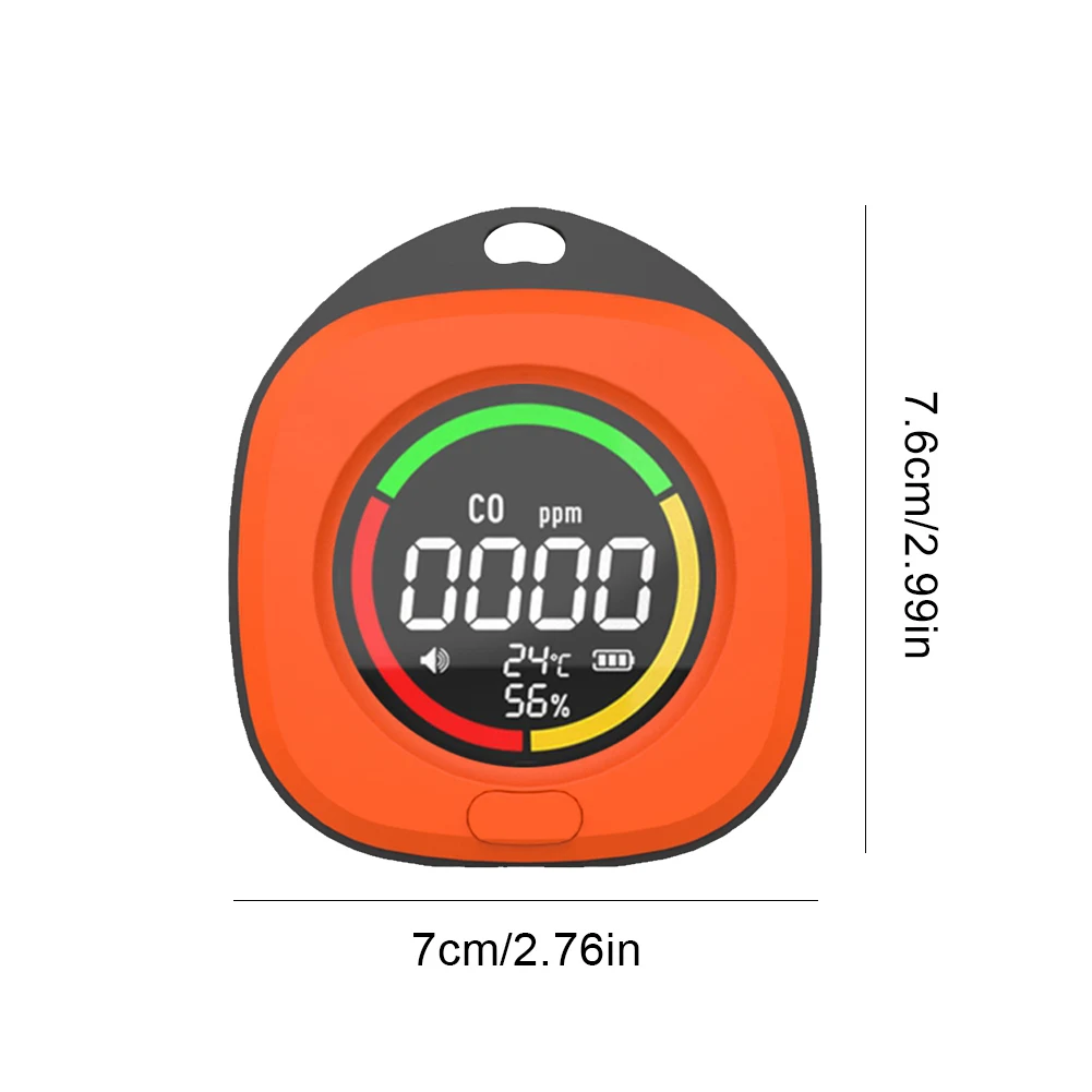 3 In 1 Portable Gas Detector Rechargeable CO Air Quality Monitor 120HR Standby CO Detector Alarm Temp Humidity Sensor for Travel