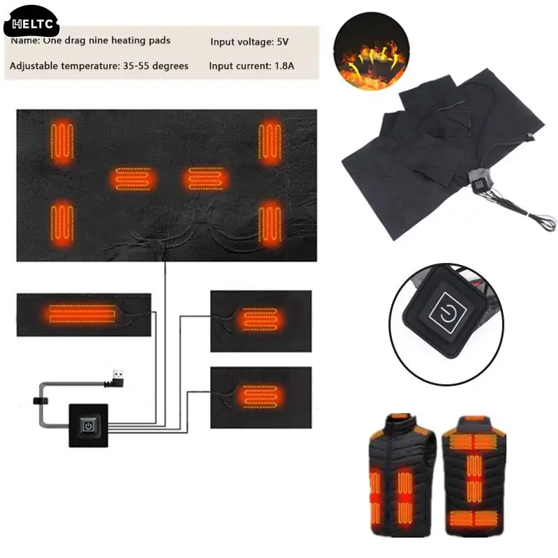 

1 комплект одежды, нагревательный стол, куртка с электрическим подогревом и USB, нагревательная Подушка, теплые зимние нагревательные жилеты, уличная одежда с подогревом