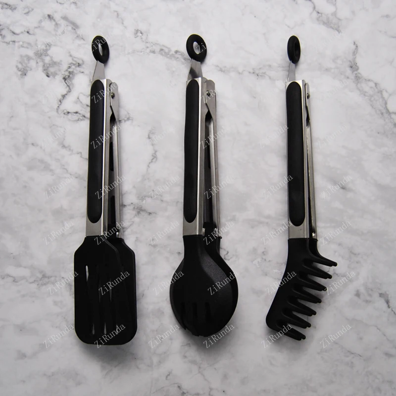 ~Y European style nylon anti scald barbecue clip Fried vegetable clip Shovel Lo mein spaghetti Bread baking salad food