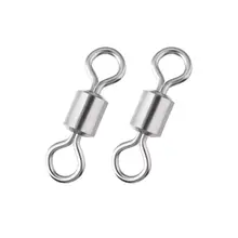 50pcs Fishing accessories Swivels Bearing Solid Rings Rolling Fishing Connector