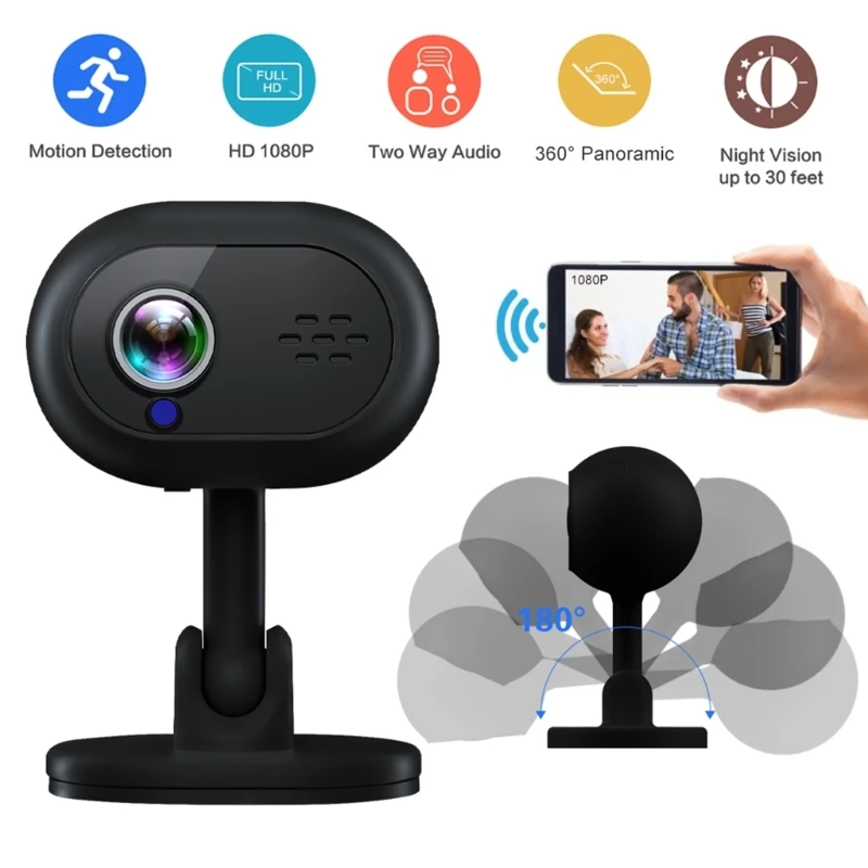 

Домашняя камера с лампочкой 1080P WiFi, 360 градусов, приложение, удаленный просмотр, обнаружение движения человека, ночное H7EC