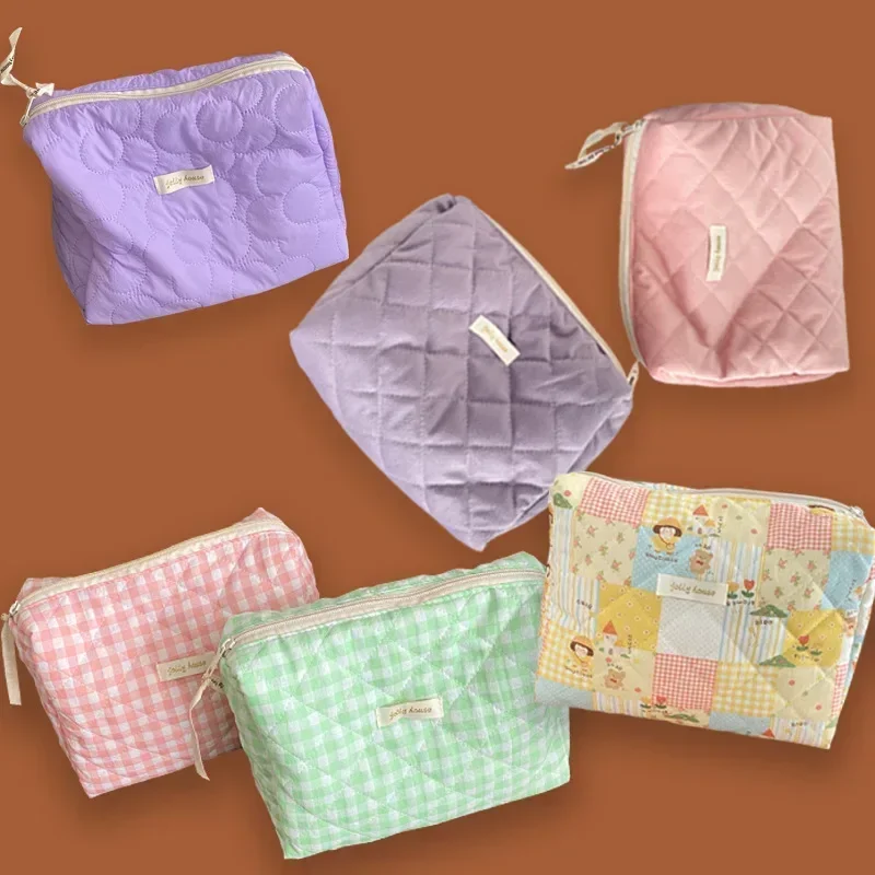 Large Capacity Womens Cosmetic Bags Cases Casual Ladies Small Storage Bag with Zipper Female Travel Clutch Bag Small Handbags 2