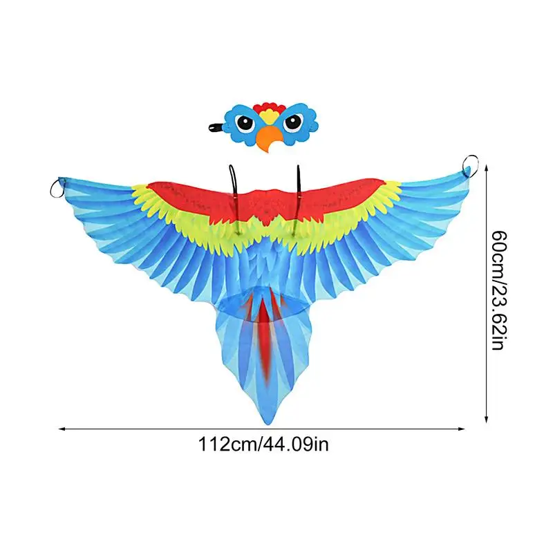 Bird Costume cape and Mask Parrot Wings Cape Dress up Shawl Cloak for Day Festival Masquerade Party Boys Girls