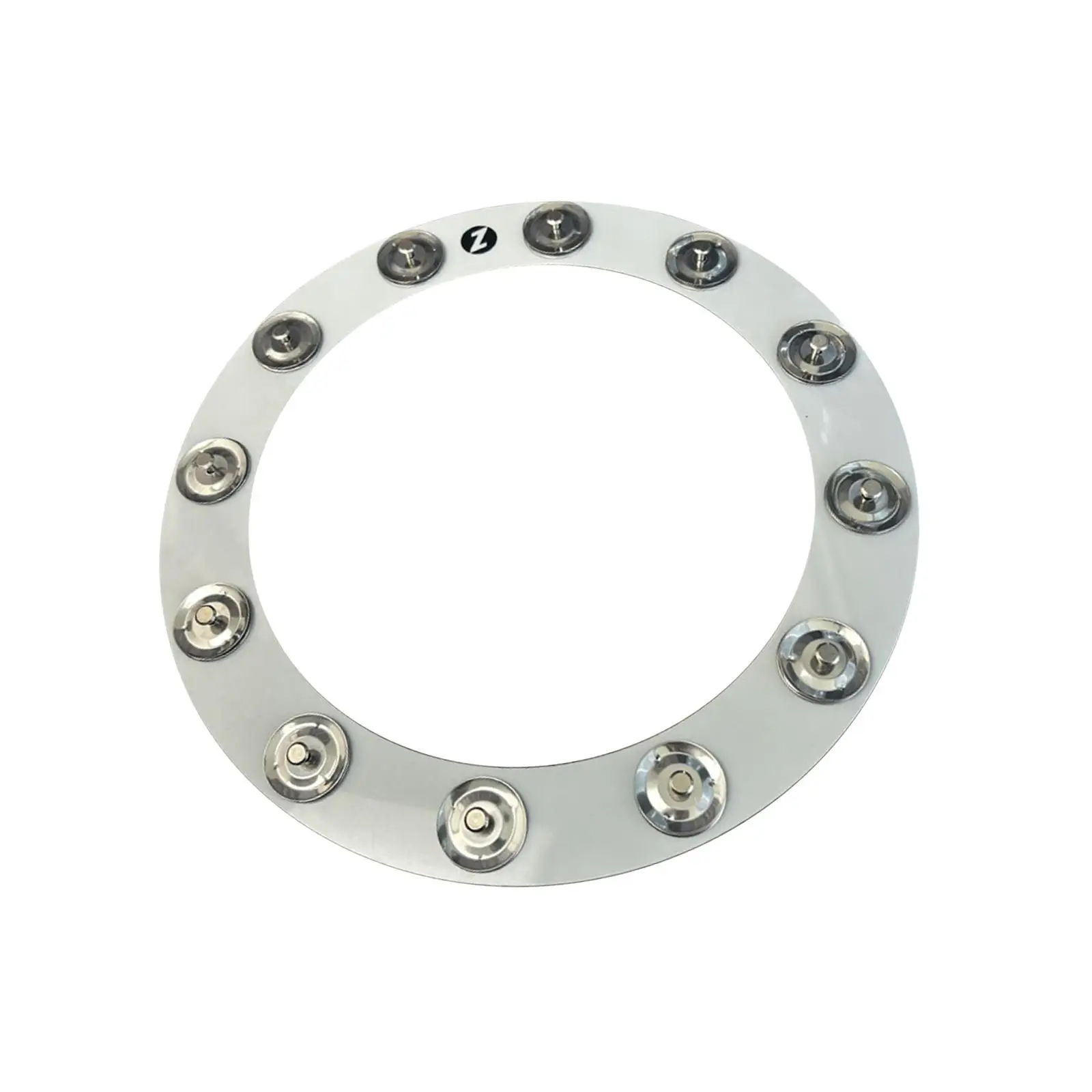 Bass Drum Tambourine Musical Instrument Drum Accessory DIY Stainless Steel 12 Single Row Bells Cymbals Ching Rings 13.78inch