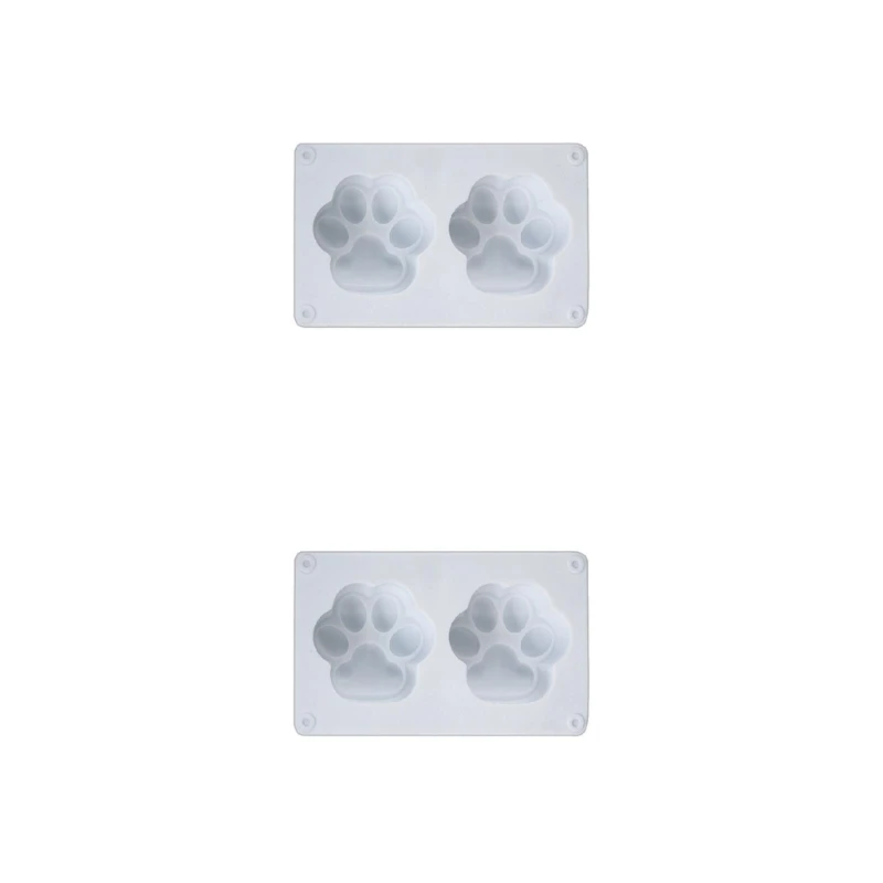 2 Cavities Cat Paw Silicone Mold Jelly Chocolate Fondant Cake Baking Mold DIY Handmade Soap Candles Making