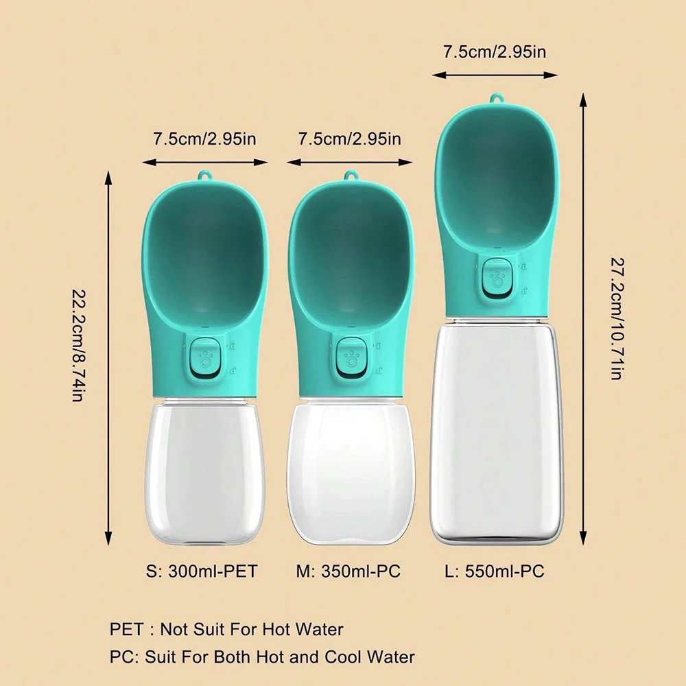 Pet Portable Big Dog Water Bottle for Small Large Dogs Outdoor Hiking Leakproof Puppy Drinking Bowls Golden Retriever Supplies 6