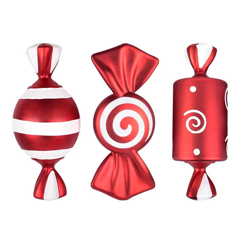 20-40cm Christmas candy hanging window bar Christmas atmosphere decoration tree red and white candy decoration