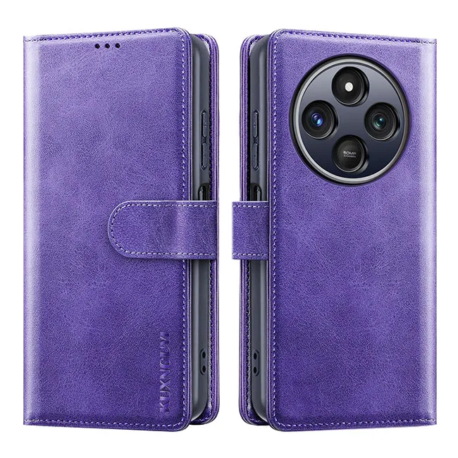 Leather Wallet Case with Card Holder and Magnetic Flip Stand - Shockproof Protection Cover