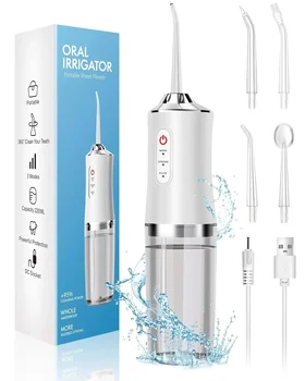 Oral Irrigator Portable Water Flosser, USB Rechargeable Water Jet Tooth Pick + 4 Jet Tip 3 Modes Waterproof Teeth Cleaner 1