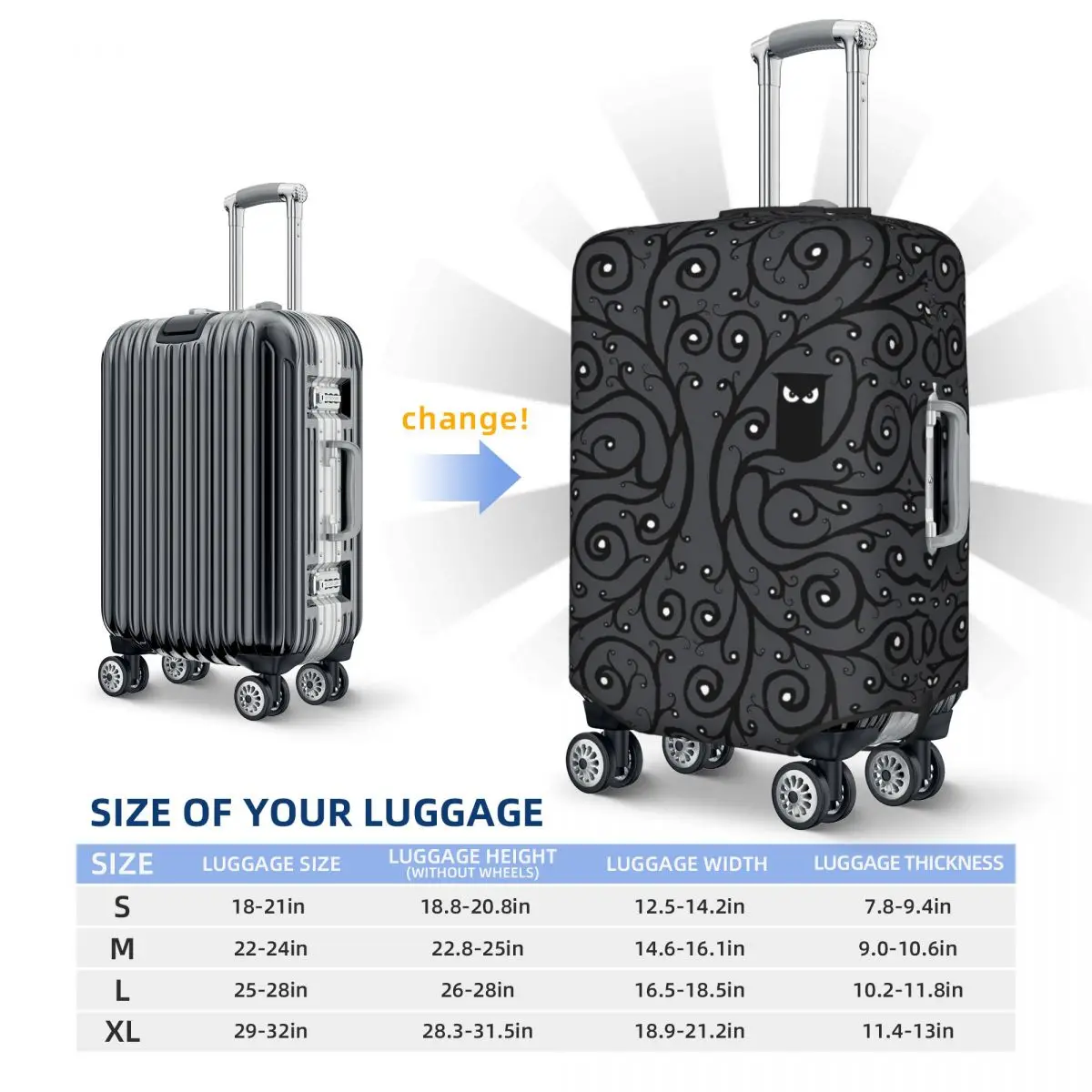 The Owl Pattern Suitcase Cover Wildlife Animal Travel Holiday Practical Luggage Case Protector 6
