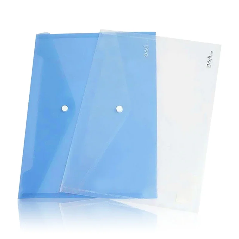 5pcs/lot Office A4 File Bags Transparent Plastic File Document Bag PVC School Folders A4 Folder for Papers