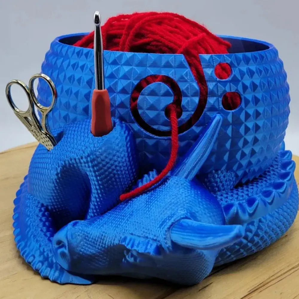 Dragon Egg Crochet Yarn Bowl Resin Yarn Dispenser Bowl All-In-One Bowl Crochet Yarn Holder and Storage Craft Knitting Holder