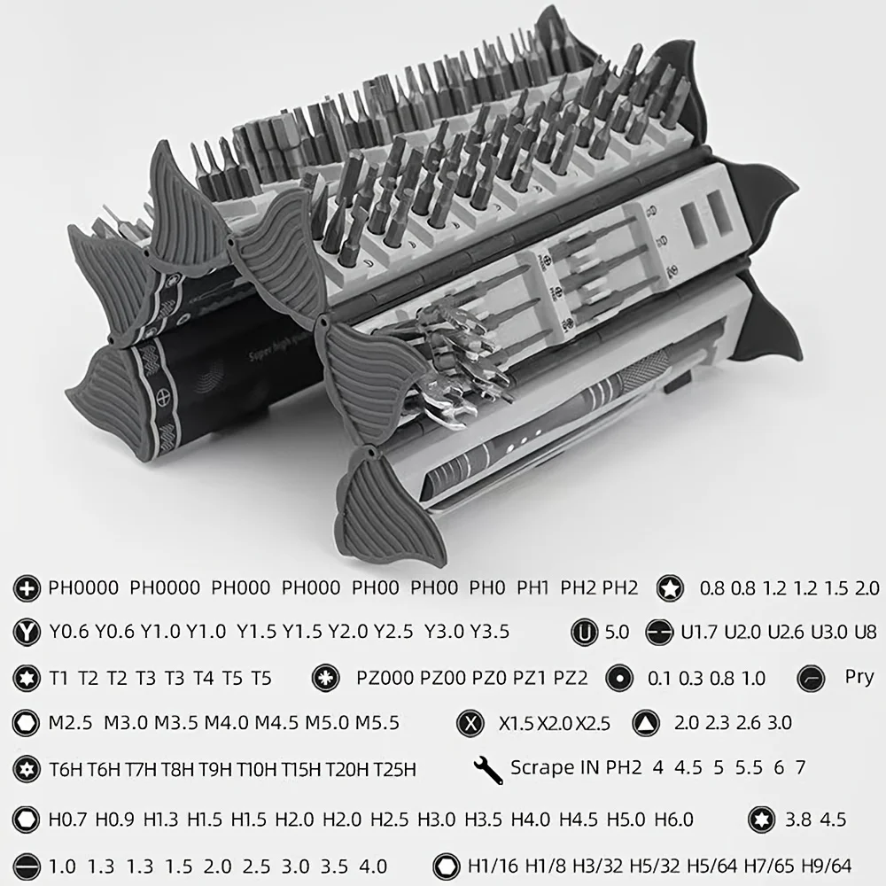 128 인 1 정밀 스크루 드라이버 세트, 마그네틱 필립스 Torx 스크루 드라이버 비트, 휴대용 전문 전자 수리 도구 세트