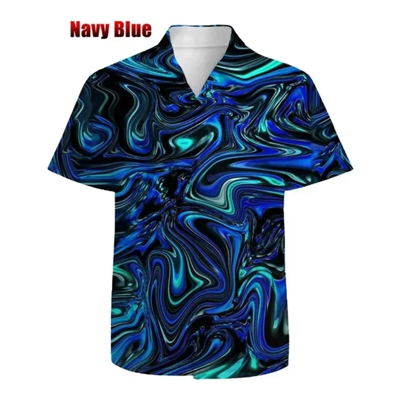 thumbnail image 1 of Camisa con estampado de pigmento en 3D para hombre, camisa informal de moda de manga corta con botones, camisas y blusas de talla grande para hombre, 1 of 5