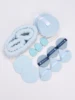 All-Purpose Hair Band 16-Piece Set, 1 Hair Band, 2 Wrist Straps, 2 Lazy Puffs, 2 Pieces, Makeup Remover Pads, 3 Triangular Loose 3
