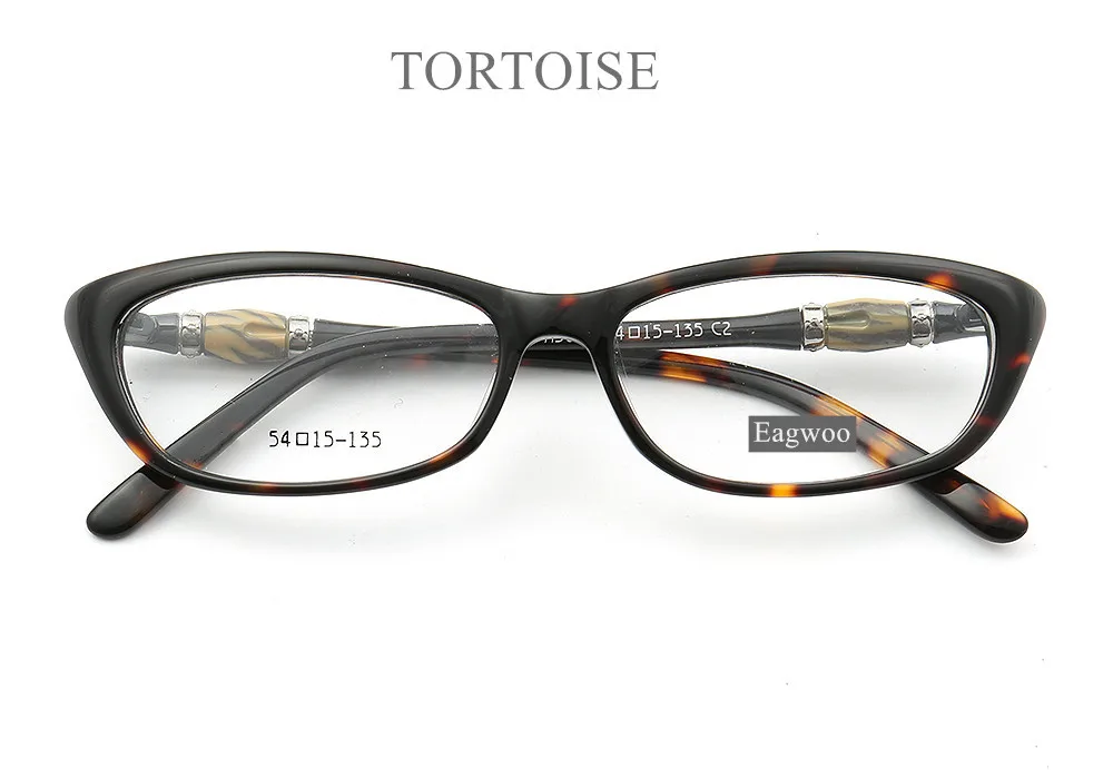 EAGWOO Acetat Brillen Frauen Vollrand Optische Rahmen Rezept Schauspiel Cateye Myopie Auge Brille Entworfen hohe Dioptrien – Detail 7