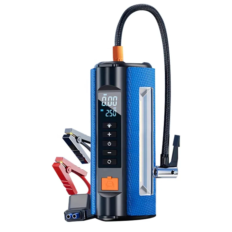 Newest Powerful 1200A Car Battery Charger 12v Portable Tire Inflator Air Compressor 12v Car Jump Starter with LED Light