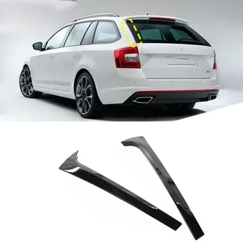 Nero lucido auto lunotto laterale Spoiler ABS Spoiler Canards ala Splitter striscia parabrezza posteriore per Skoda Octavia Estate 14-19