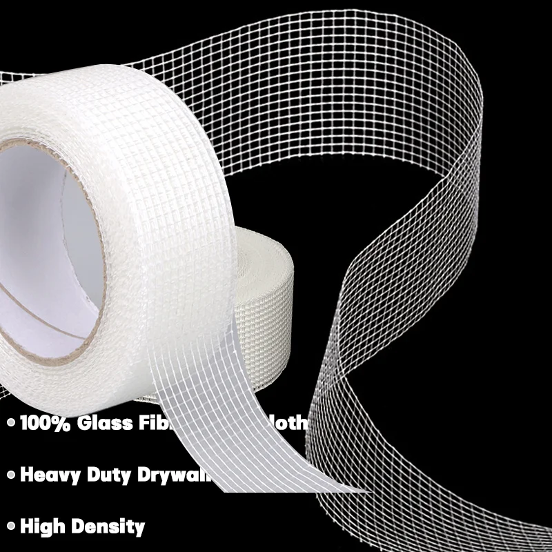 25m Glass Fiber Self-adhesive Mesh Tape Wall Crack Repairing Joints of Drywall Thermal Decorative Mesh Seam Tape Anti-cracking glass fiber mesh tape