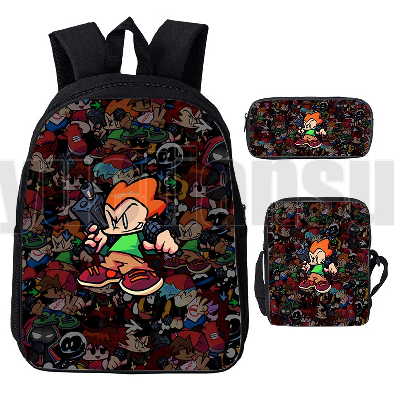 

Hot Game Friday Night Funkin Bag 3D Print Primary School Bag 3 Pcs/Set Anime Teenager Laptop Fnf Book Bag Backpack Men Harajuku