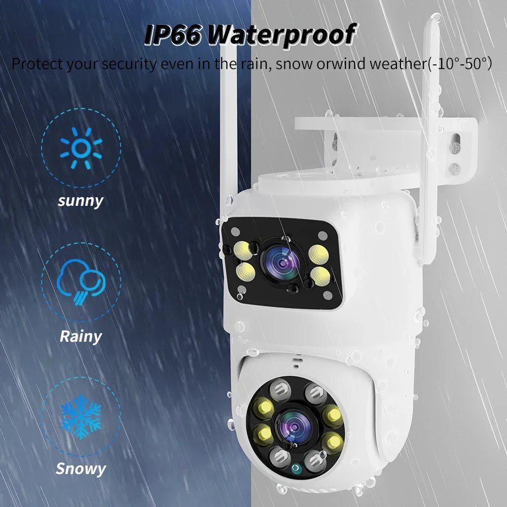 CareCam Pro Dual-Lens Dual-Screen PTZ Security Camera - 4K 8MP WiFi Outdoor IP Cam with AI Human Recognition, Video Surveillance 6