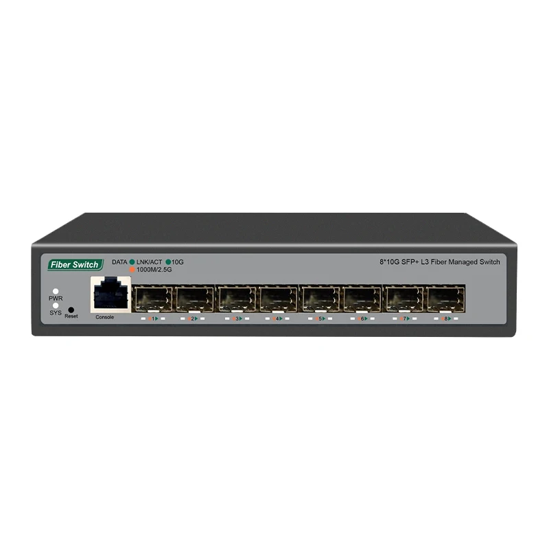 8 10-gigabit SFP + porte Switch di rete gestito L3 supporta DHCP e supporto di Routing dinamico divisione VLAN e aggregazione della porta