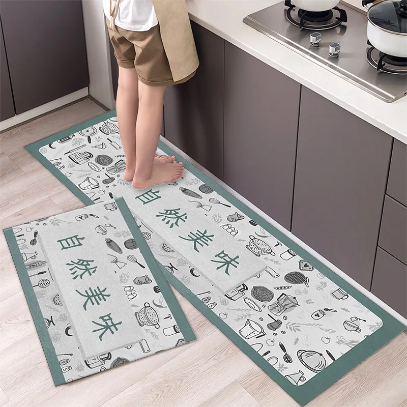 thumbnail image 1 of Alfombra de cocina antideslizante moderna para el hogar, alfombra suave de dibujos animados simple a la moda, alfombra de baño de tira larga, felpudo de entrada lavable y duradero, 1 of 5