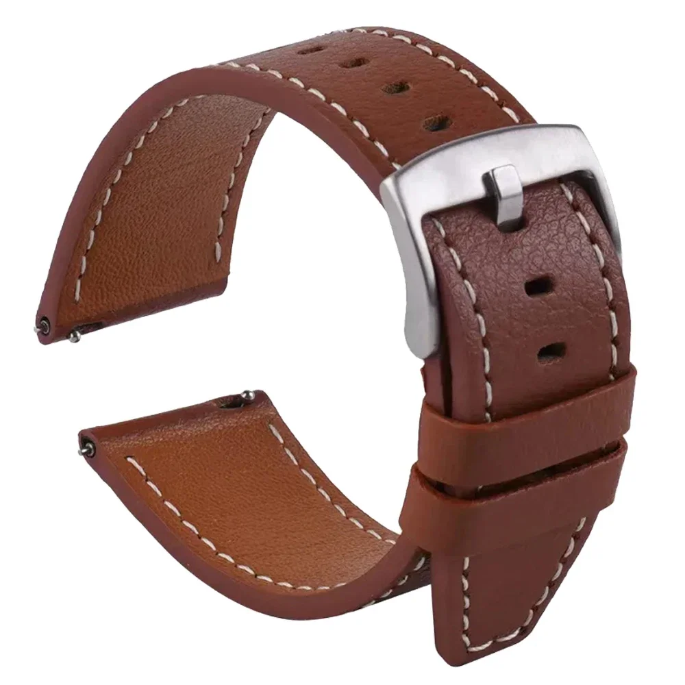 Premium Leather Wristband with Multiple Color Options - 20/22mm