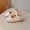 Children Party Flat Sandals Summer Rhinestone Pearl Sandals for Kids Girls Fashion Luxury Princess Causal Wedding Dress Shoes 2