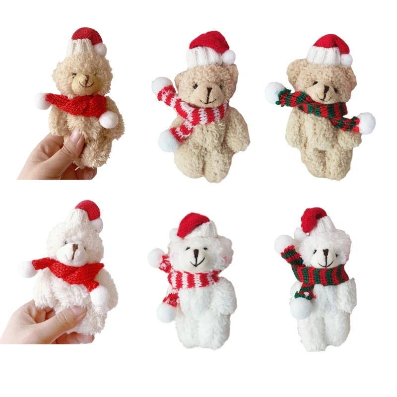 

C5AA Blush Bear Подвеска Lovely Joint Bear Doll Плюшевая цепочка для ключей Рождественский декор Сумочка Аксессуар Детский Bag
